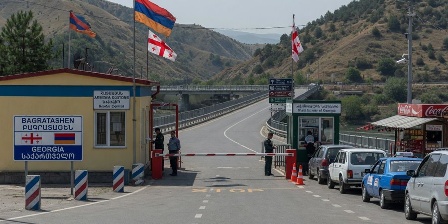 Grenzposten Bagratashen zwischen Armenien und Georgien
