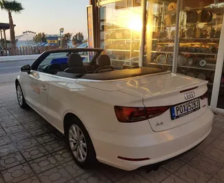 Frontansicht eines Mietwagens Audi A3 Cabrio auf Rhodos, Griechenland ✓ Auto Nr.1503. ✓ Automatisch TM ✓ 0 Bewertungen.