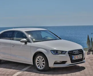 Frontansicht eines Mietwagens Audi A3 Sedan in Budva, Montenegro ✓ Auto Nr.2042. ✓ Automatisch TM ✓ 18 Bewertungen.