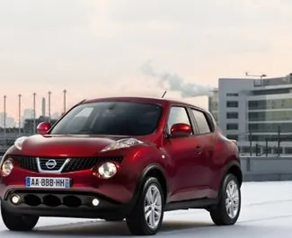 Frontansicht eines Mietwagens Nissan Juke auf Kreta, Griechenland ✓ Auto Nr.3160. ✓ Schaltgetriebe TM ✓ 0 Bewertungen.