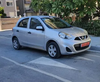 Frontansicht eines Mietwagens Nissan March in Limassol, Zypern ✓ Auto Nr.3292. ✓ Automatisch TM ✓ 1 Bewertungen.