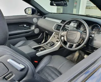 Vermietung Land Rover Range Rover Evoque Cabrio. Komfort, Premium, Crossover, Cabrio Fahrzeug zur Miete auf Zypern ✓ Kaution Einzahlung von 1000 EUR ✓ Versicherungsoptionen KFZ-HV, TKV, Junge.