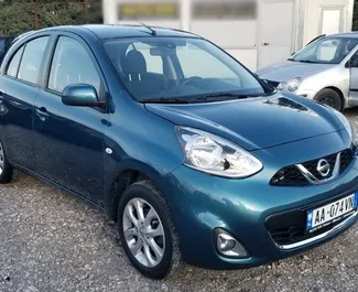 Frontansicht eines Mietwagens Nissan Micra in Tirana, Albanien ✓ Auto Nr.4529. ✓ Automatisch TM ✓ 0 Bewertungen.