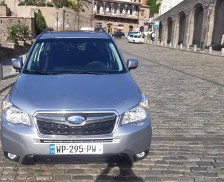 Frontansicht eines Mietwagens Subaru Forester in Tiflis, Georgien ✓ Auto Nr.4455. ✓ Automatisch TM ✓ 0 Bewertungen.