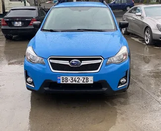 Frontansicht eines Mietwagens Subaru Crosstrek in Kutaisi, Georgien ✓ Auto Nr.5418. ✓ Schaltgetriebe TM ✓ 0 Bewertungen.