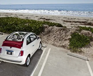 Autovermietung Fiat 500 Cabrio Nr.1765 Schaltgetriebe auf Kreta, ausgestattet mit einem 1,0L Motor ➤ Von Manolis in Griechenland.