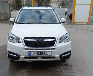 Frontansicht eines Mietwagens Subaru Forester in Tiflis, Georgien ✓ Auto Nr.5947. ✓ Automatisch TM ✓ 2 Bewertungen.