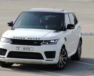 Frontansicht eines Mietwagens Land Rover Range Rover Sport in Dubai, VAE ✓ Auto Nr.6036. ✓ Automatisch TM ✓ 0 Bewertungen.