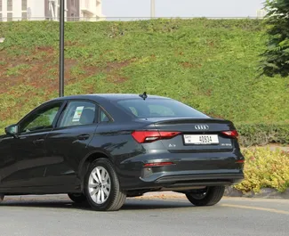 Mietwagen Audi A3 Sedan 2023 in VAE, mit Benzin-Kraftstoff und 225 PS ➤ Ab 200 AED pro Tag.