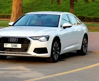 Frontansicht eines Mietwagens Audi A6 in Dubai, VAE ✓ Auto Nr.6639. ✓ Automatisch TM ✓ 0 Bewertungen.