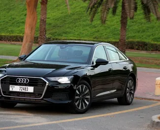 Frontansicht eines Mietwagens Audi A6 in Dubai, VAE ✓ Auto Nr.6640. ✓ Automatisch TM ✓ 0 Bewertungen.