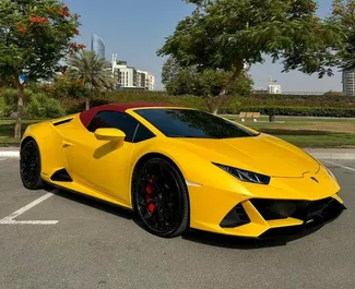 Benzin 5,2L Motor von Lamborghini Huracan Evo Cabrio 2023 zur Miete in Dubai.