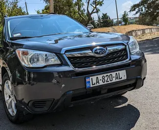 Frontansicht eines Mietwagens Subaru Forester in Tiflis, Georgien ✓ Auto Nr.6821. ✓ Automatisch TM ✓ 1 Bewertungen.