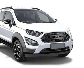 Frontansicht eines Mietwagens Ford Eco Sport am Flughafen Dalaman, Türkei ✓ Auto Nr.6736. ✓ Automatisch TM ✓ 0 Bewertungen.