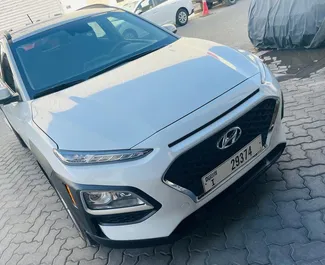 Vermietung Hyundai Kona. Komfort, Crossover Fahrzeug zur Miete in VAE ✓ Kaution Einzahlung von 1000 AED ✓ Versicherungsoptionen KFZ-HV, TKV.