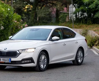 Frontansicht eines Mietwagens Skoda Octavia in Tirana, Albanien ✓ Auto Nr.7136. ✓ Schaltgetriebe TM ✓ 0 Bewertungen.