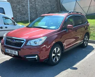 Frontansicht eines Mietwagens Subaru Forester in Tiflis, Georgien ✓ Auto Nr.7317. ✓ Automatisch TM ✓ 0 Bewertungen.