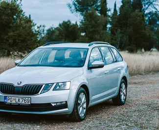 Frontansicht eines Mietwagens Skoda Octavia Combi in Podgorica, Montenegro ✓ Auto Nr.7360. ✓ Automatisch TM ✓ 0 Bewertungen.