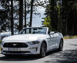 Frontansicht eines Mietwagens Ford Mustang Cabrio in Tiflis, Georgien ✓ Auto Nr.8032. ✓ Automatisch TM ✓ 2 Bewertungen.