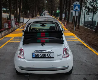 Vermietung Fiat 500 Cabrio. Wirtschaft, Komfort, Cabrio Fahrzeug zur Miete in Georgien ✓ Kaution Keine Kaution ✓ Versicherungsoptionen KFZ-HV, VKV Komplett, Diebstahlschutz, Junge.