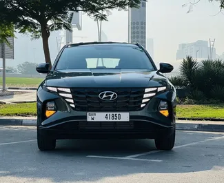 Frontansicht eines Mietwagens Hyundai Tucson in Dubai, VAE ✓ Auto Nr.8423. ✓ Automatisch TM ✓ 4 Bewertungen.