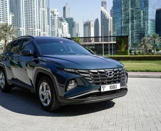 Frontansicht eines Mietwagens Hyundai Tucson in Dubai, VAE ✓ Auto Nr.8724. ✓ Automatisch TM ✓ 0 Bewertungen.