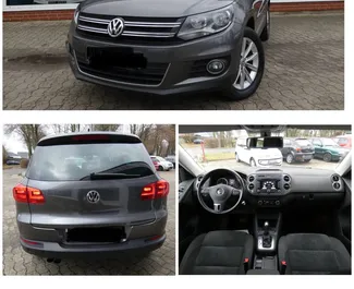 Frontansicht eines Mietwagens Volkswagen Tiguan am Flughafen von Tirana, Albanien ✓ Auto Nr.9308. ✓ Automatisch TM ✓ 0 Bewertungen.