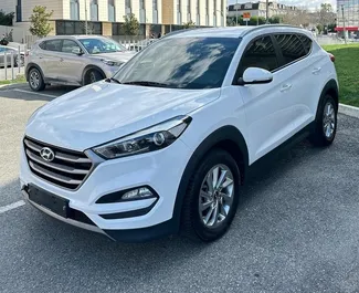 Frontansicht eines Mietwagens Hyundai Tucson in Durres, Albanien ✓ Auto Nr.9549. ✓ Automatisch TM ✓ 0 Bewertungen.