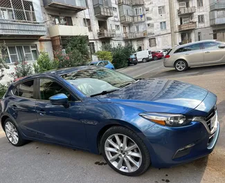 Frontansicht eines Mietwagens Mazda 3 in Tiflis, Georgien ✓ Auto Nr.9529. ✓ Automatisch TM ✓ 0 Bewertungen.