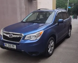 Frontansicht eines Mietwagens Subaru Forester in Tiflis, Georgien ✓ Auto Nr.10064. ✓ Automatisch TM ✓ 0 Bewertungen.