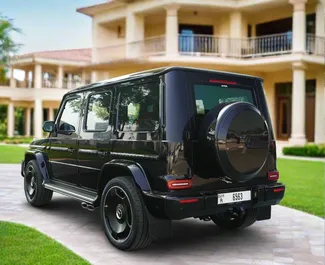 Vermietung Mercedes-Benz G63 AMG. Premium, Luxus, SUV Fahrzeug zur Miete in VAE ✓ Kaution Einzahlung von 3000 AED ✓ Versicherungsoptionen KFZ-HV, TKV.