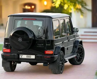 Vermietung Mercedes-Benz G63 AMG. Premium, Luxus, SUV Fahrzeug zur Miete in VAE ✓ Kaution Einzahlung von 3000 AED ✓ Versicherungsoptionen KFZ-HV, TKV.