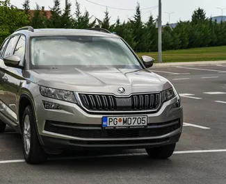 Frontansicht eines Mietwagens Skoda Kodiaq in Podgorica, Montenegro ✓ Auto Nr.10712. ✓ Automatisch TM ✓ 0 Bewertungen.