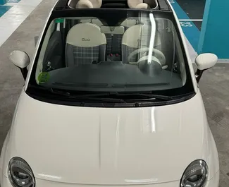 Mietwagen Fiat 500 Cabrio 2017 in Spanien, mit Benzin-Kraftstoff und 70 PS ➤ Ab 50 EUR pro Tag.