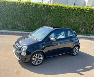 Frontansicht eines Mietwagens Fiat 500 Cabrio in Casablanca, Marokko ✓ Auto Nr.11048. ✓ Automatisch TM ✓ 0 Bewertungen.