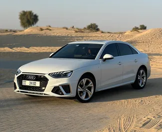 Frontansicht eines Mietwagens Audi A4 in Dubai, VAE ✓ Auto Nr.11299. ✓ Automatisch TM ✓ 0 Bewertungen.