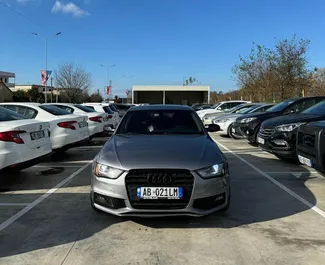 Frontansicht eines Mietwagens Audi A4 am Flughafen von Tirana, Albanien ✓ Auto Nr.11585. ✓ Automatisch TM ✓ 0 Bewertungen.