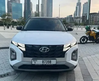 Vermietung Hyundai Creta. Wirtschaft, Komfort, Crossover Fahrzeug zur Miete in VAE ✓ Kaution Einzahlung von 500 AED ✓ Versicherungsoptionen KFZ-HV, VKV Plus, Diebstahlschutz.