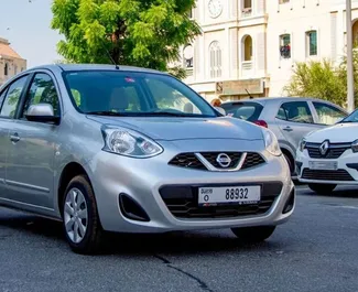 Vermietung Nissan Micra. Wirtschaft Fahrzeug zur Miete in VAE ✓ Kaution Einzahlung von 1500 AED ✓ Versicherungsoptionen KFZ-HV, VKV Plus.