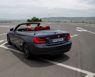 Vermietung BMW 218i Cabrio. Komfort, Premium, Cabrio Fahrzeug zur Miete in Georgien ✓ Kaution Einzahlung von 560 GEL ✓ Versicherungsoptionen KFZ-HV, TKV, VKV Plus, VKV Komplett, Insassen, Diebstahlschutz.