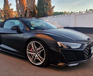 Frontansicht eines Mietwagens Audi R8 in Alicante, Spanien ✓ Auto Nr.11727. ✓ Automatisch TM ✓ 0 Bewertungen.