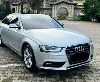 Frontansicht eines Mietwagens Audi A4 am Flughafen von Tirana, Albanien ✓ Auto Nr.13058. ✓ Automatisch TM ✓ 0 Bewertungen.