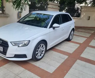 Frontansicht eines Mietwagens Audi A3 in Budva, Montenegro ✓ Auto Nr.12977. ✓ Automatisch TM ✓ 0 Bewertungen.
