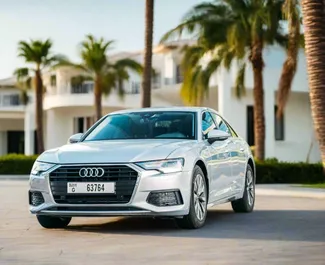 Frontansicht eines Mietwagens Audi A6 in Dubai, VAE ✓ Auto Nr.13374. ✓ Automatisch TM ✓ 0 Bewertungen.