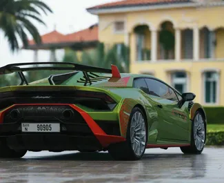 Vermietung Lamborghini Huracan STO. Luxus Fahrzeug zur Miete in VAE ✓ Kaution Einzahlung von 2500 AED ✓ Versicherungsoptionen KFZ-HV.