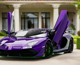 Vermietung Lamborghini Aventador-SVJ. Premium, Luxus Fahrzeug zur Miete in VAE ✓ Kaution Einzahlung von 2500 AED ✓ Versicherungsoptionen KFZ-HV.