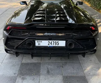 Frontansicht eines Mietwagens Lamborghini Huracan in Dubai, VAE ✓ Auto Nr.13599. ✓ Automatisch TM ✓ 0 Bewertungen.