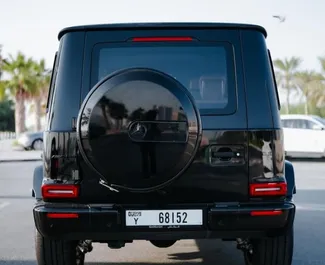 Vermietung Mercedes-Benz G63. Premium, Luxus, SUV Fahrzeug zur Miete in VAE ✓ Kaution Einzahlung von 2500 AED ✓ Versicherungsoptionen KFZ-HV.