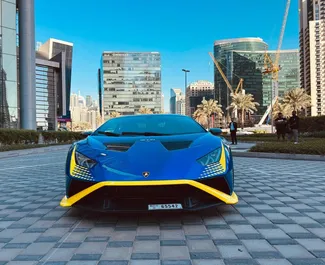Frontansicht eines Mietwagens Lamborghini Huracan STO in Dubai, VAE ✓ Auto Nr.13602. ✓ Automatisch TM ✓ 0 Bewertungen.