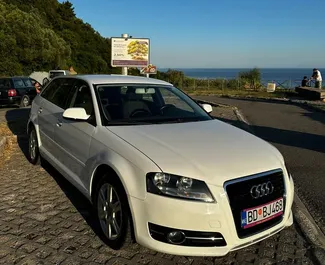 Frontansicht eines Mietwagens Audi A3 in Budva, Montenegro ✓ Auto Nr.14097. ✓ Schaltgetriebe TM ✓ 0 Bewertungen.